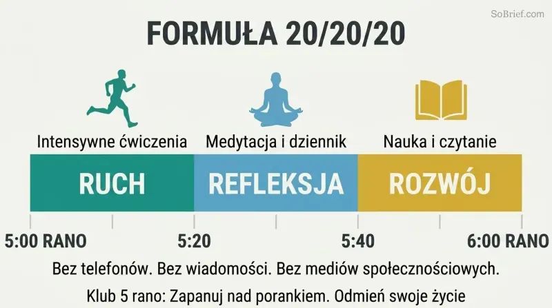 Horizontal bar divided into three equal colored segments representing Move, Reflect, and Grow, each with an icon and time stamp spanning 5:00 to 6:00 AM.