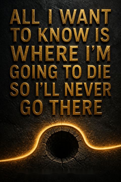 All I Want To Know Is Where I'm Going To Die So I'll Never Go There by Peter Bevelin
