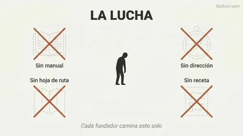 Lone silhouette figure standing at center surrounded by crossed-out ghostly outlines of a playbook, compass, and map, representing the absence of guidance in the hardest CEO moments.