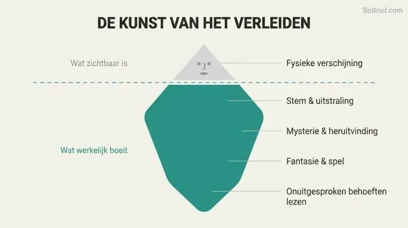 Iceberg revealing psychological presence as the vast hidden force beneath the small visible tip of physical appearance.