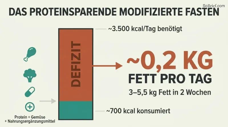Proportion diagram showing a narrow bar of 700 calories consumed against a tall bar of 3,500 calories needed, with the massive gap representing daily fat loss of half a pound.