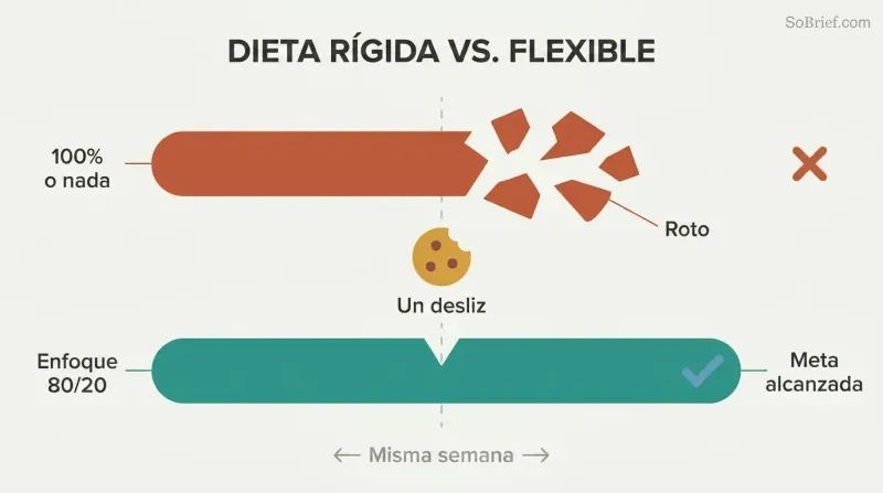Two horizontal progress bars where the rigid bar shatters at a single slip while the flexible bar absorbs it and continues to the finish line.