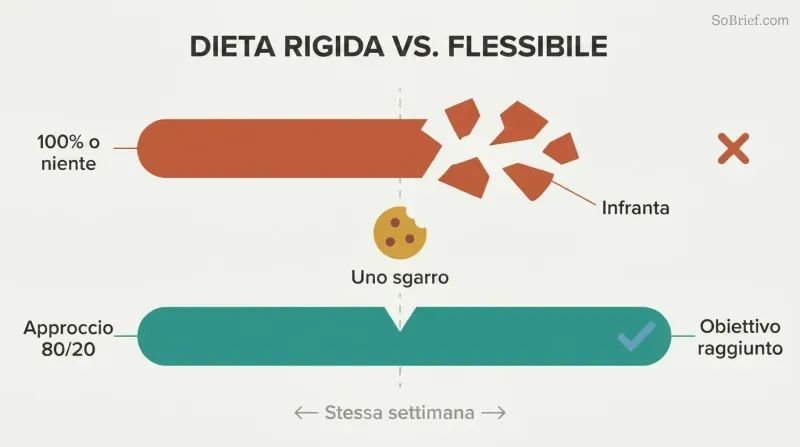 Two horizontal progress bars where the rigid bar shatters at a single slip while the flexible bar absorbs it and continues to the finish line.