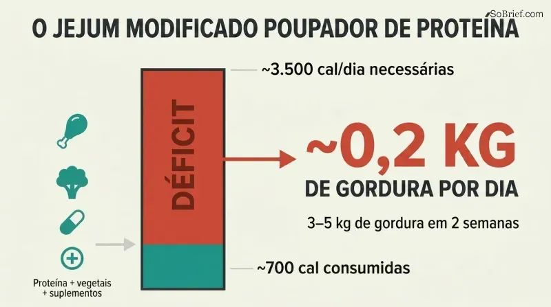 Proportion diagram showing a narrow bar of 700 calories consumed against a tall bar of 3,500 calories needed, with the massive gap representing daily fat loss of half a pound.