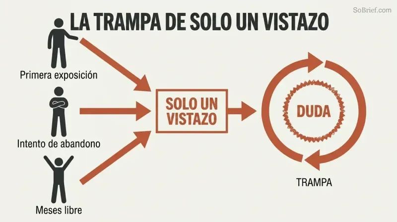 Three starting points—first exposure, a quit attempt, and months of freedom—converge through a single gateway into a circular trap loop powered by doubt.