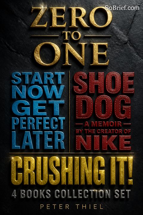 Zero to One, Start Now Get Perfect Later, Shoe Dog A Memoir by the Creator of Nike, [Hardcover] Crushing It 4 Books Collection Set