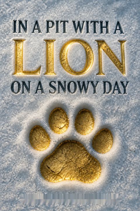 In a Pit with a Lion on a Snowy Day