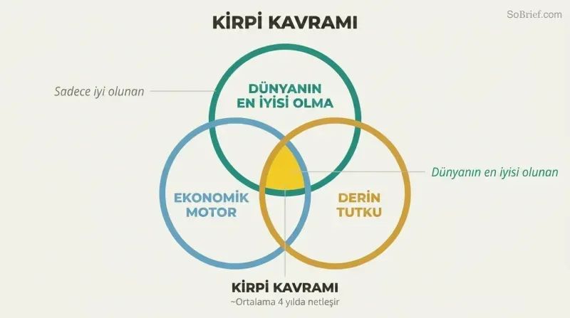 Three-circle Venn diagram showing the intersection of world-class ability, economic engine, and deep passion as the strategic sweet spot.