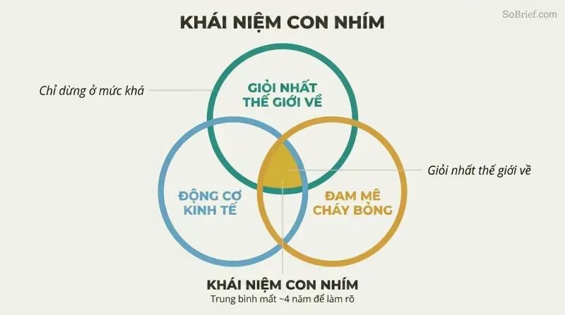 Three-circle Venn diagram showing the intersection of world-class ability, economic engine, and deep passion as the strategic sweet spot.