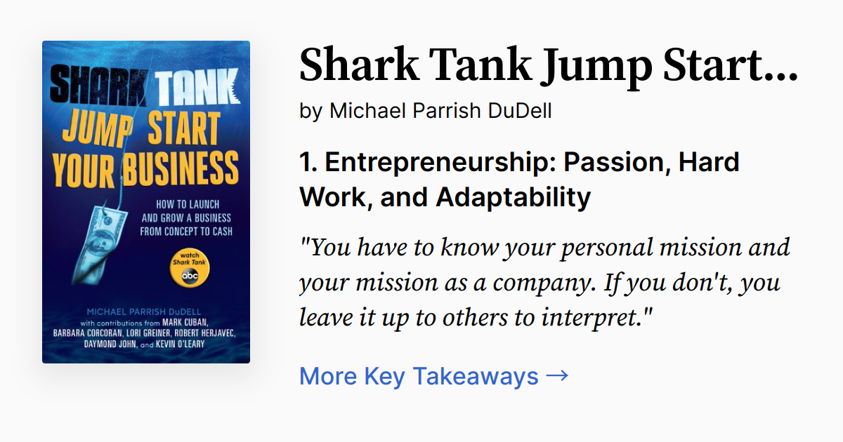 Shark Tank Jump Start Your Business | Summary, Quotes, FAQ, Audio