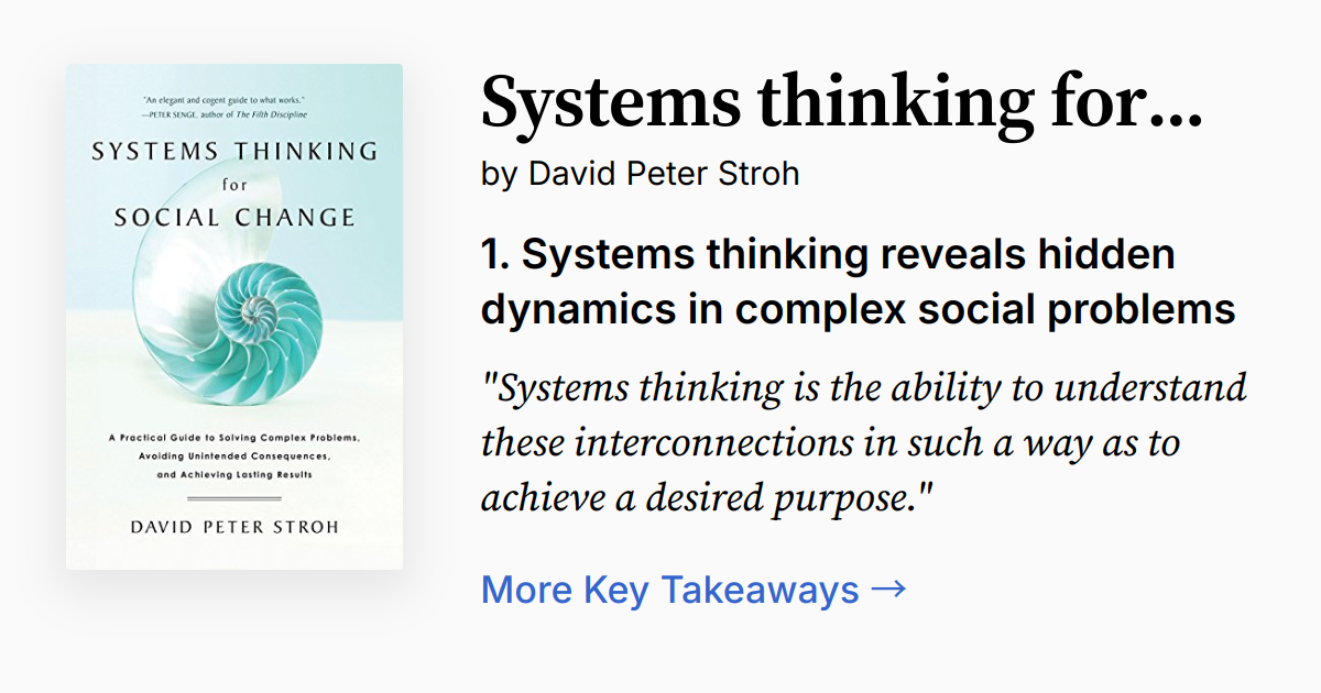 Cover of Systems Thinking For Social Change