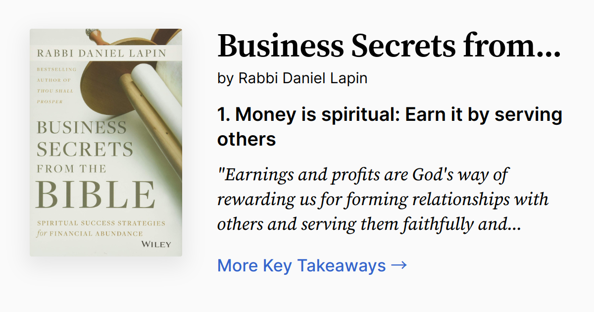 Cover of Business Secrets from the Bible