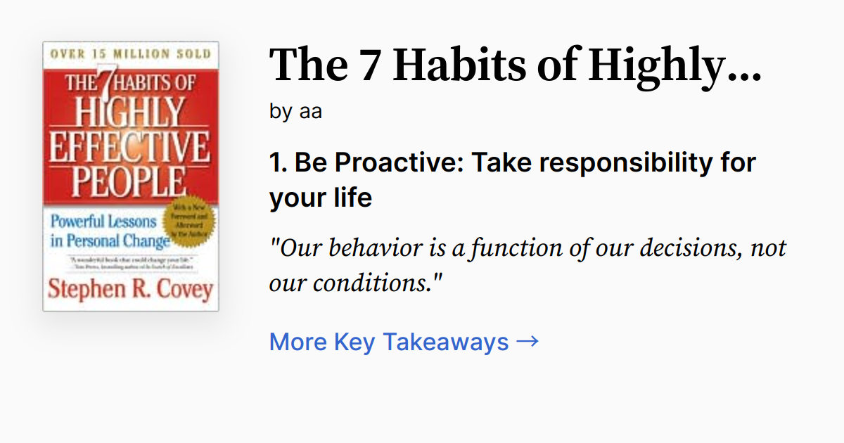 Cover of The 7 Habits of Highly Effective People
