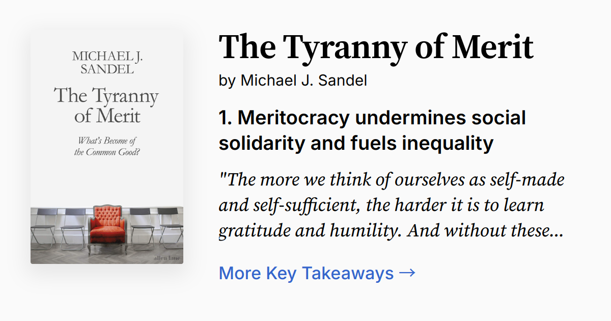 Cover of The Tyranny of Merit