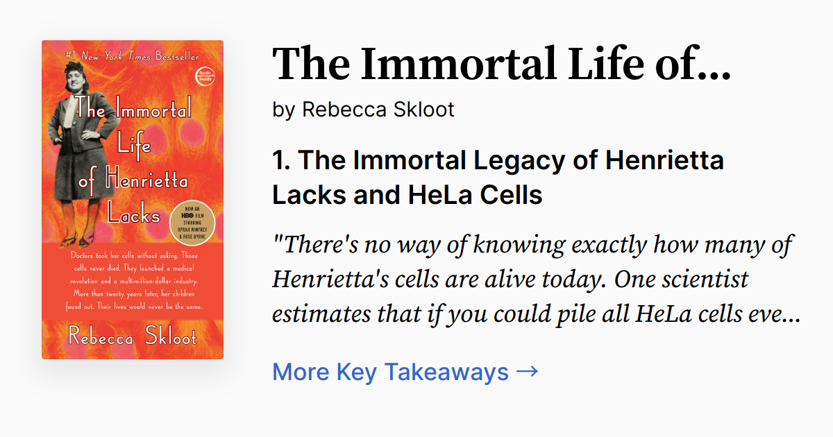 Cover of The Immortal Life of Henrietta Lacks