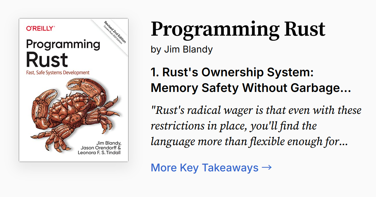 Programming Rust | Summary, Quotes, Audio