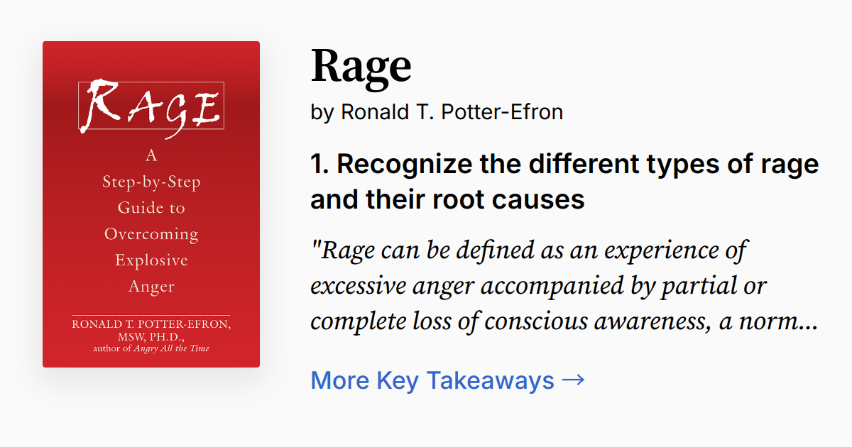 Rage by Ronald T. Potter-Efron | Summary, Quotes, FAQ, Audio