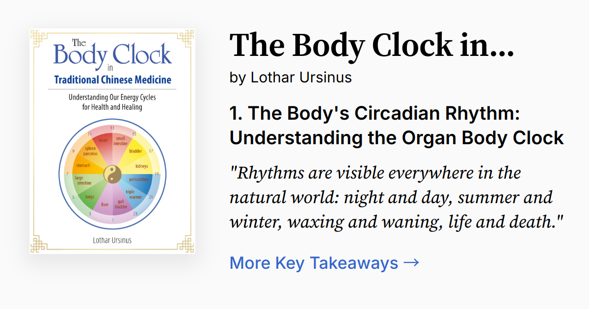 The Body Clock in Traditional Chinese Medicine | Summary, Audio, Quotes ...