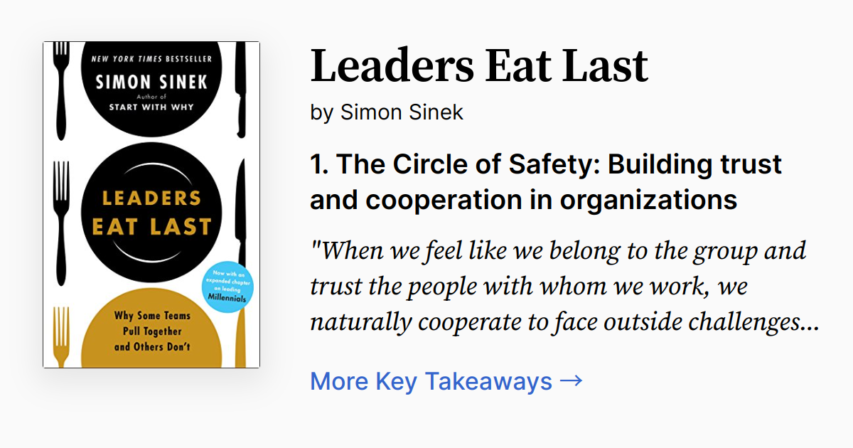 Leaders Eat Last Summary, Audio, Quotes, FAQ