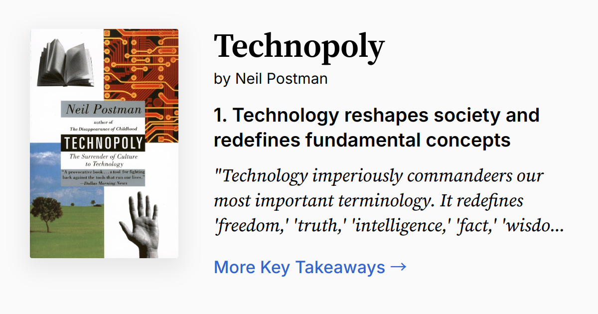 Cover of Technopoly