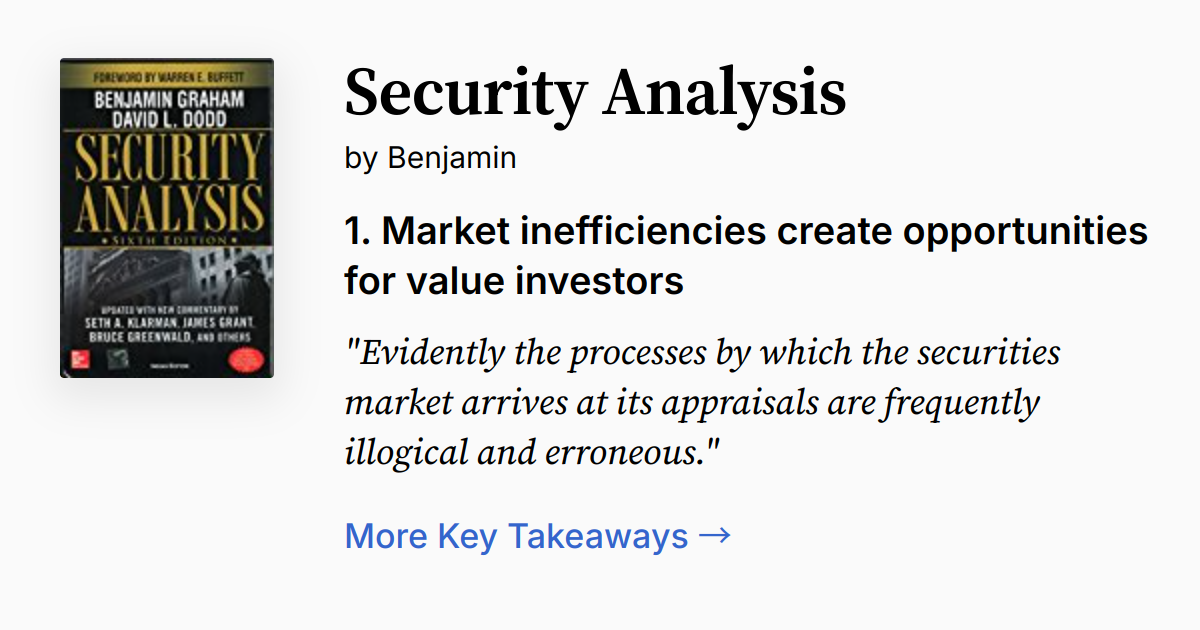 Cover of Security Analysis