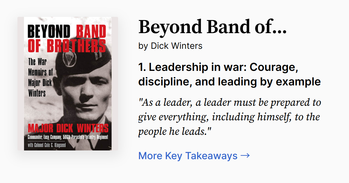 Cover of Beyond Band of Brothers