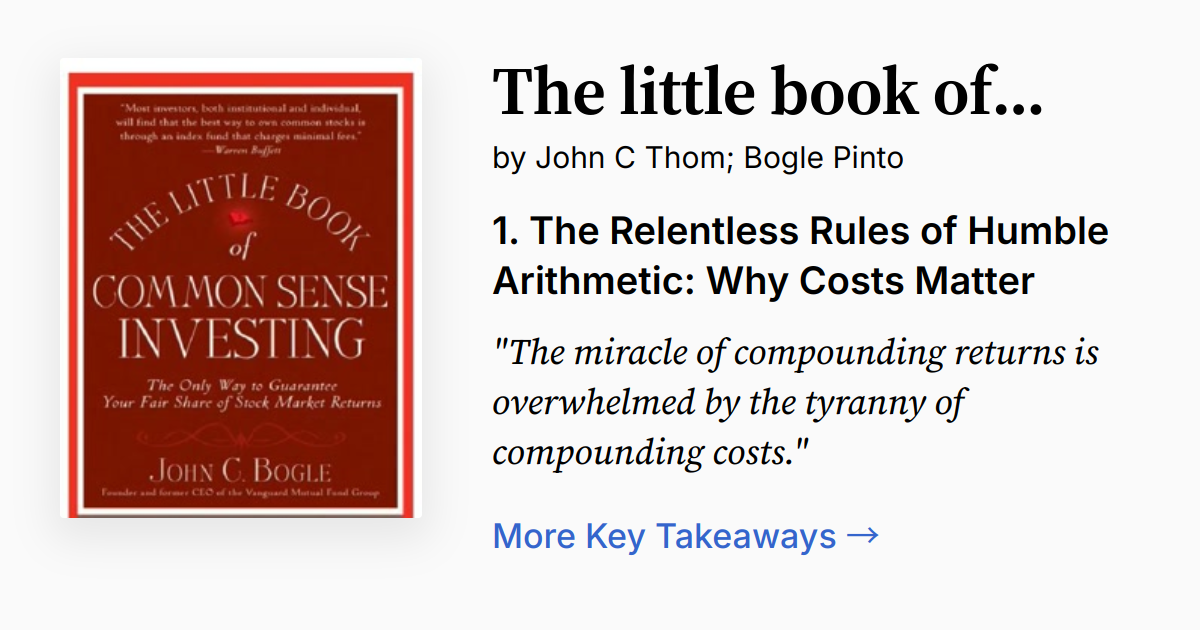Cover of The Little Book of Common Sense Investing