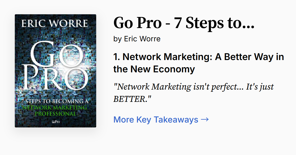 Cover of Go Pro - 7 Steps to Becoming a Network Marketing Professional