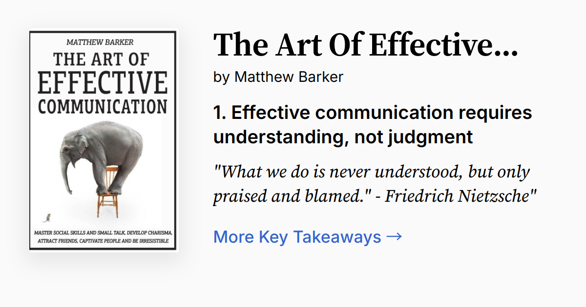 The Art Of Effective Communication | Summary, Audio, Quotes