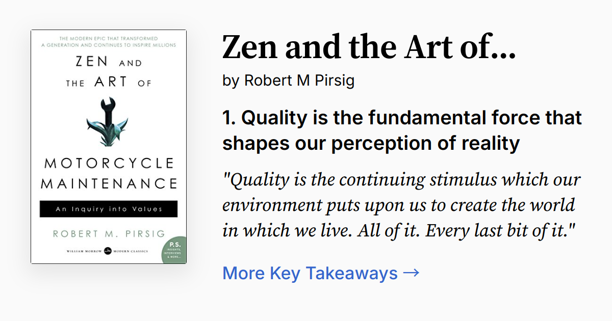 Zen and the Art of Motorcycle Maintenance Summary, Audio, Quotes,