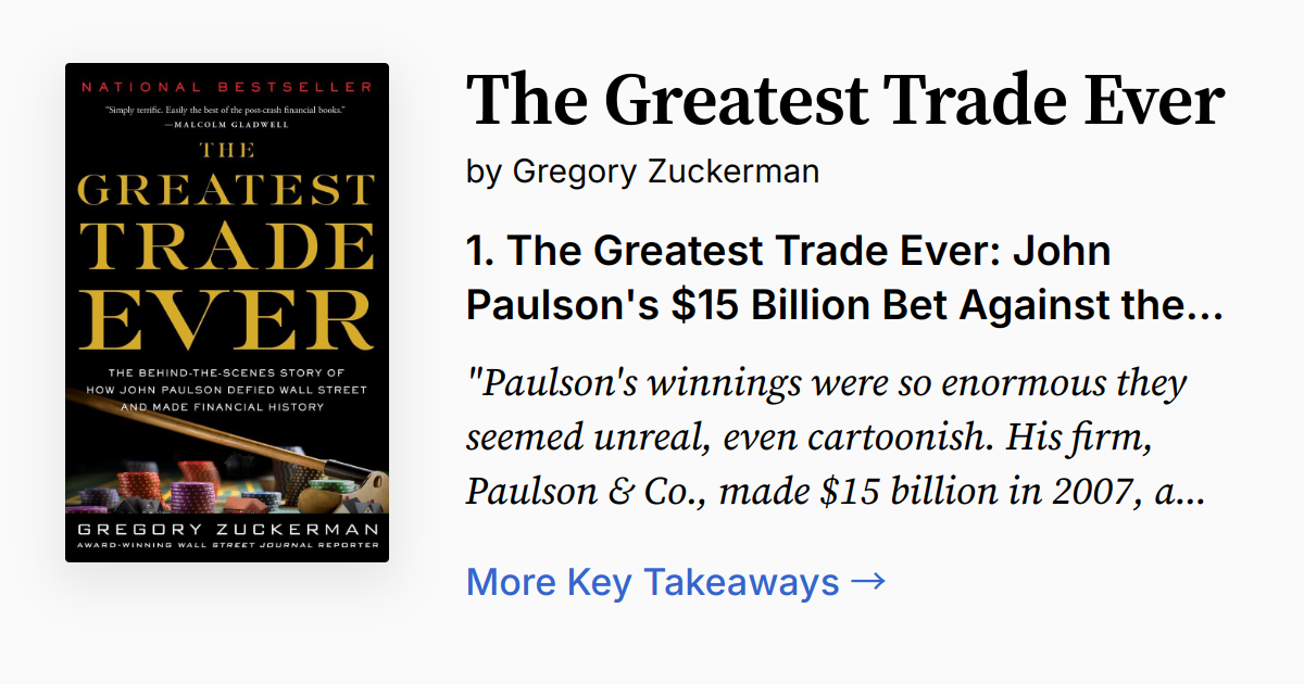 Cover of The Greatest Trade Ever