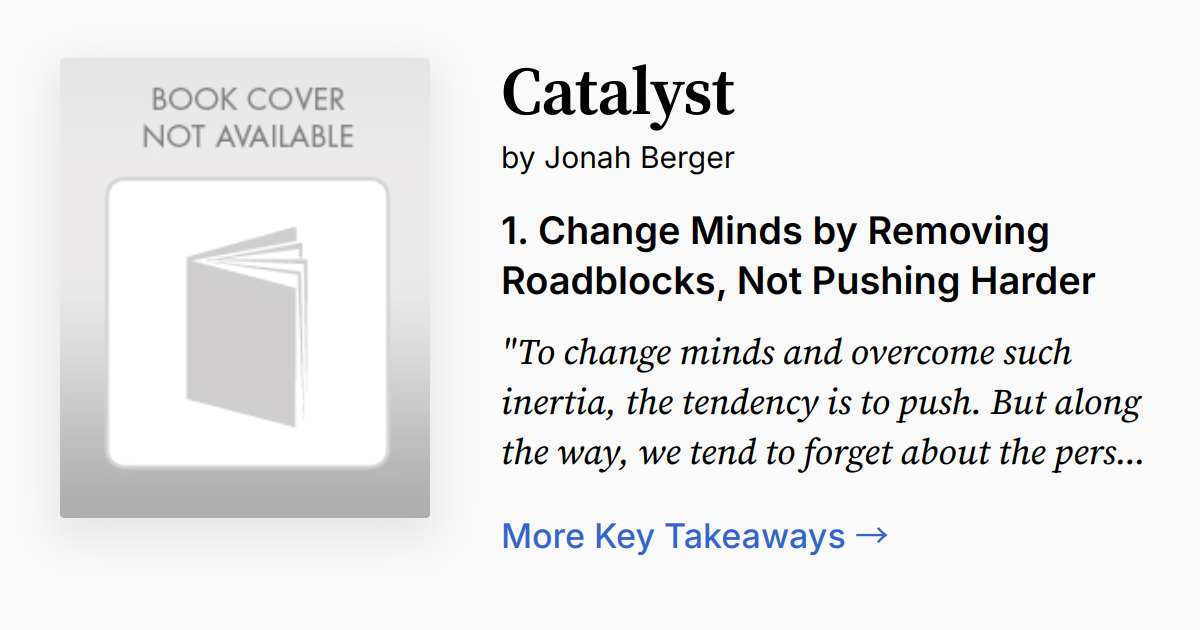Catalyst by Jonah Berger Resumen, Audio, Quotes, FAQ