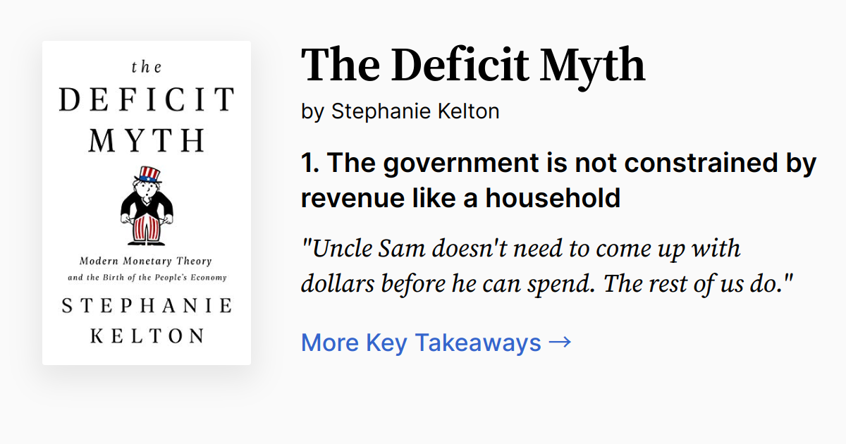 Cover of The Deficit Myth