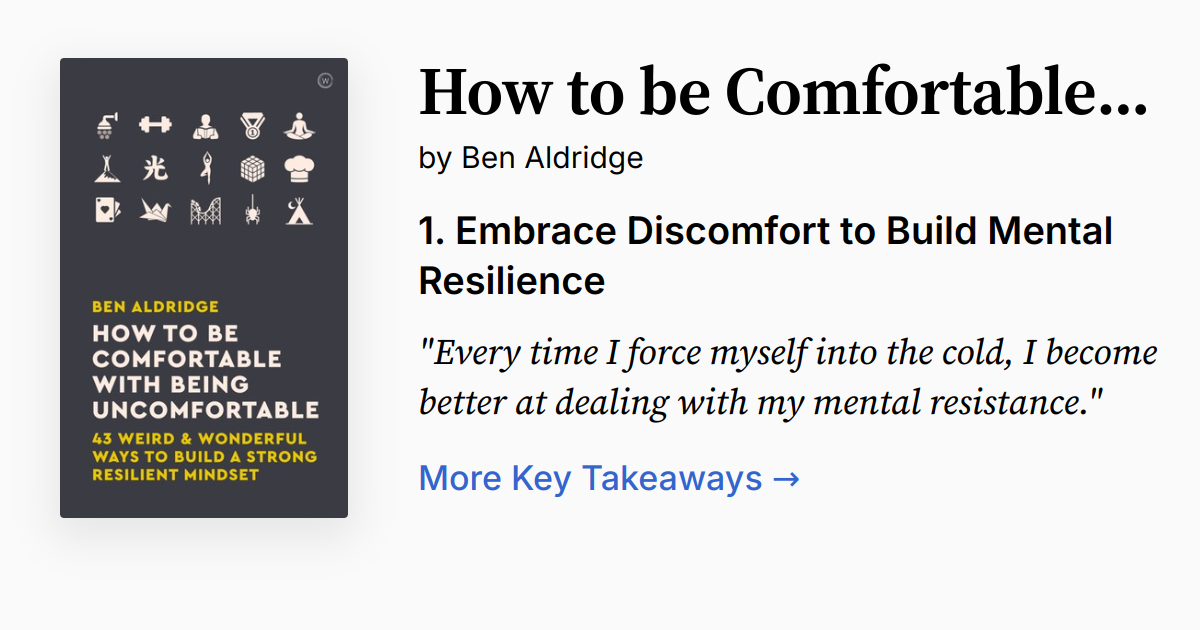 How to Be Comfortable with Being Uncomfortable | Summary, Audio, Quotes