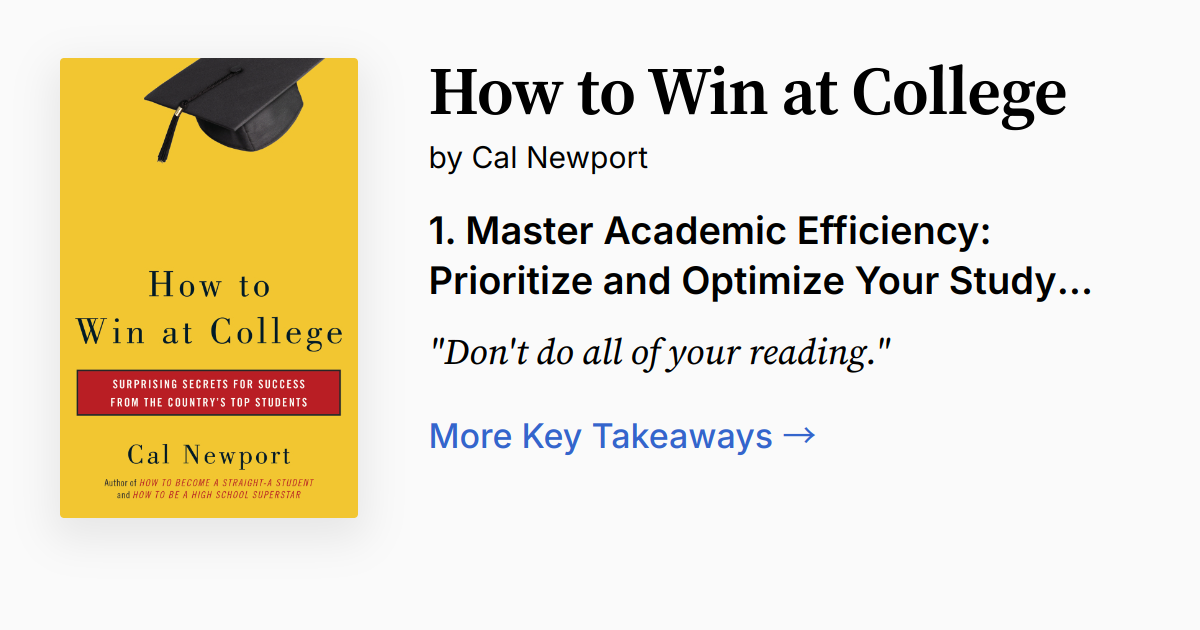 How to Win at College | Summary, Audio, Quotes, FAQ