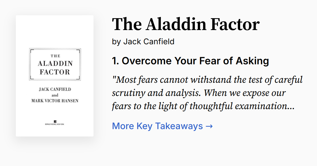 The Aladdin Factor | Summary, Audio, Quotes, FAQ