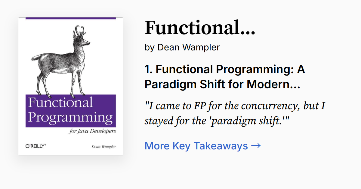 Functional Programming for Java Developers | Summary, Audio, Quotes