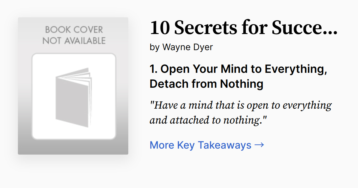 Cover of 10 Secrets for Success and Inner Peace
