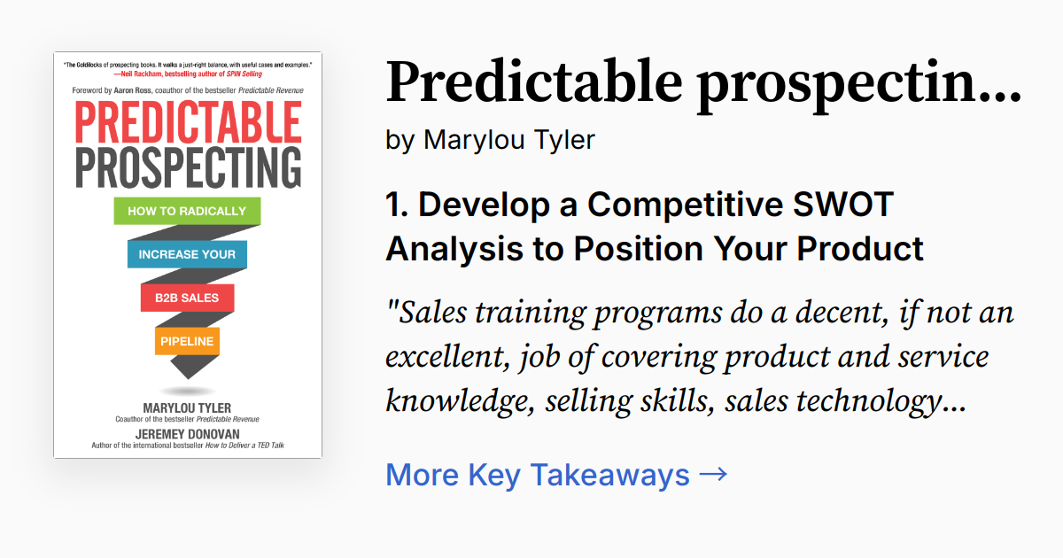 Predictable Prospecting | Summary, Quotes, FAQ, Audio