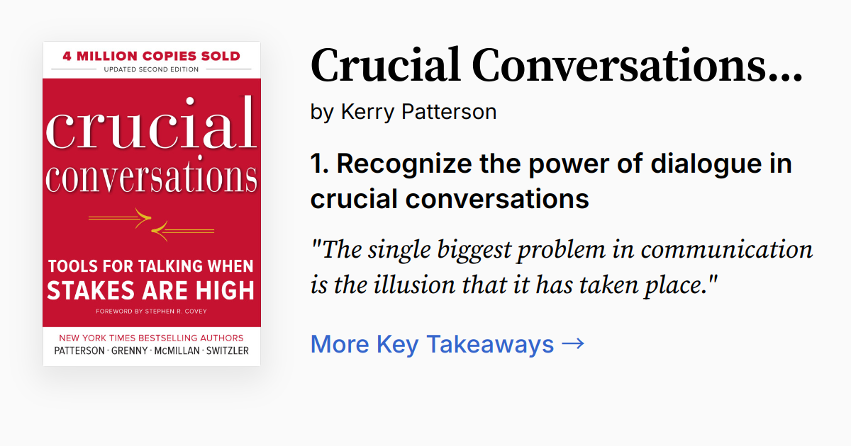 Cover of Crucial Conversations Tools for Talking When Stakes Are High