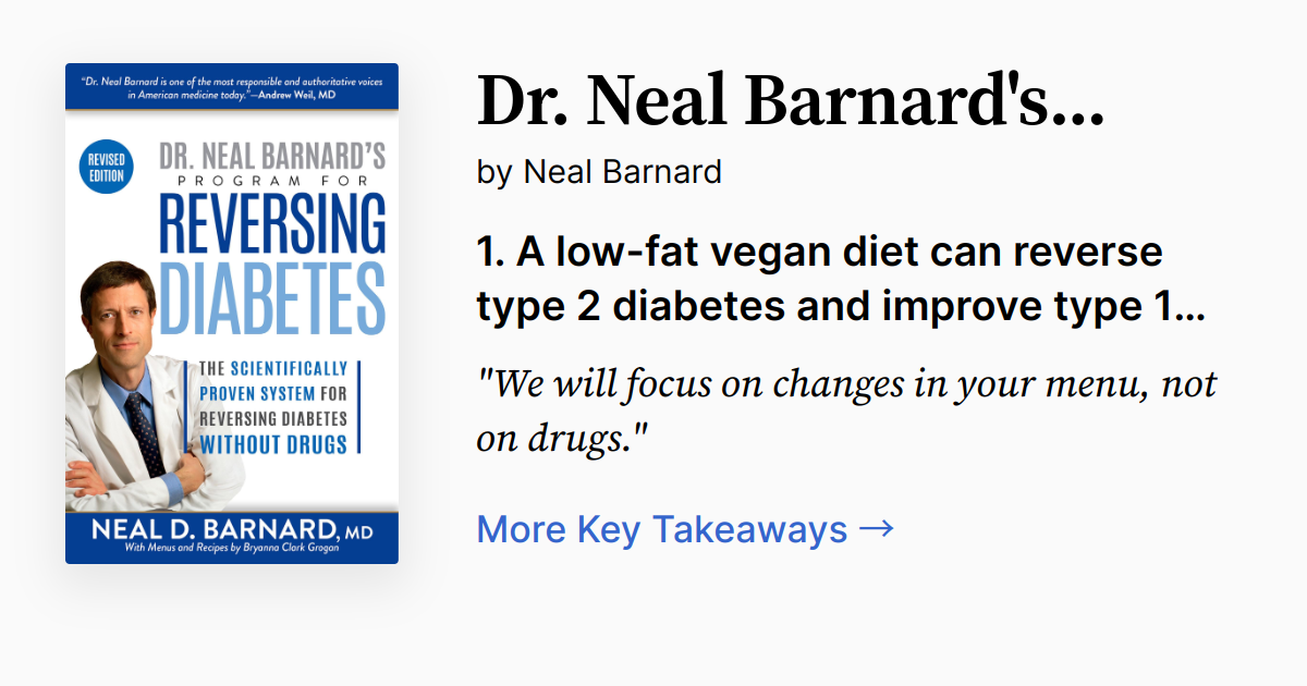 Cover of Dr. Neal Barnard's Program for Reversing Diabetes