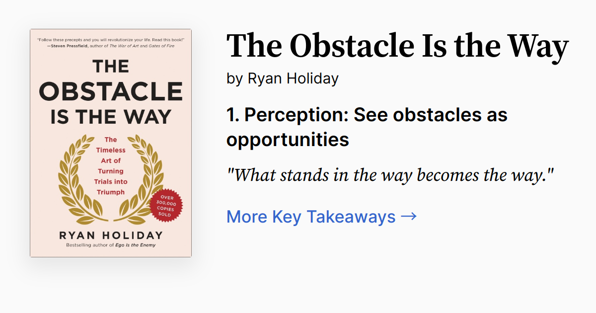 Cover of The Obstacle Is the Way