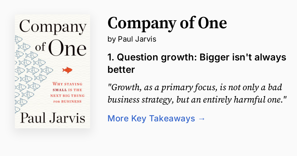 company-of-one-by-paul-jarvis-summary-audio-quotes-faq