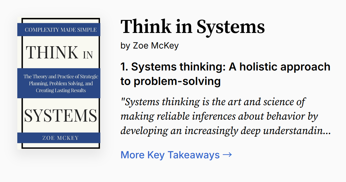 Think in Systems | Summary, Audio, Quotes