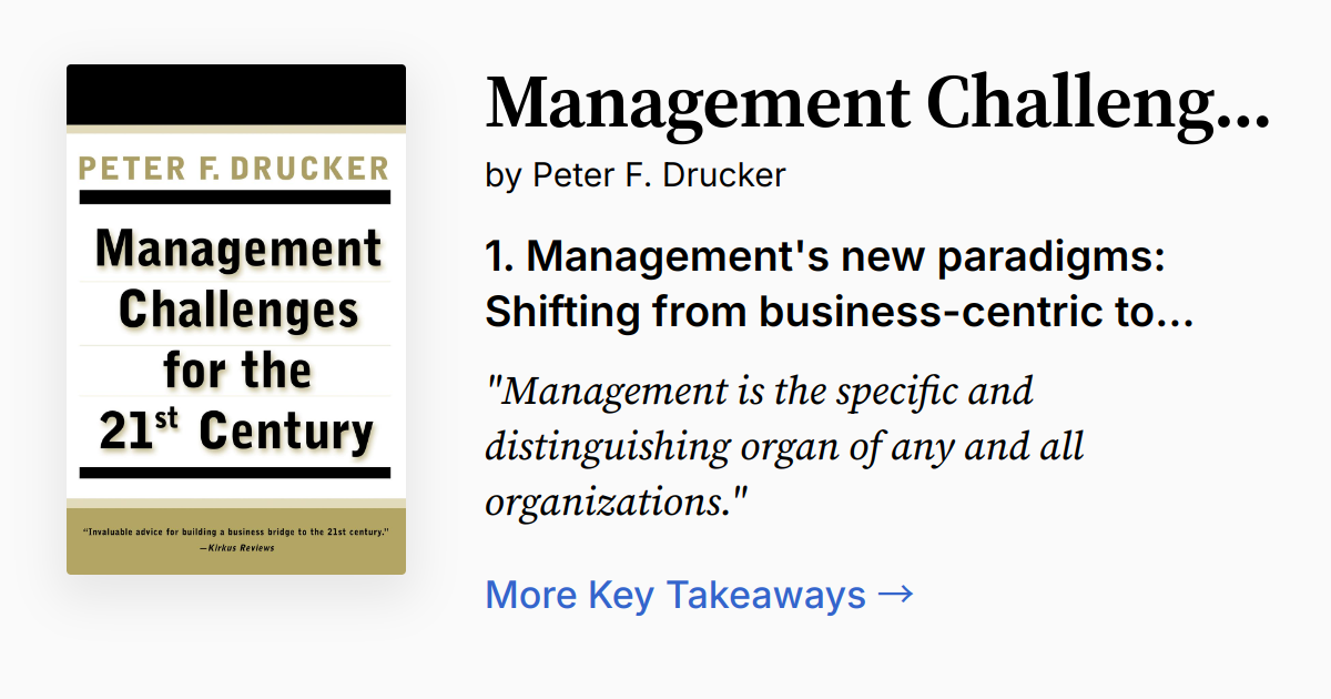 Management Challenges for the 21st Century | Summary, Audio, Quotes, FAQ