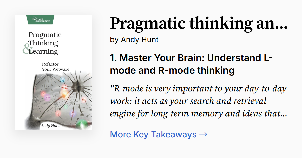 Pragmatic Thinking and Learning | Summary, Quotes, FAQ, Audio
