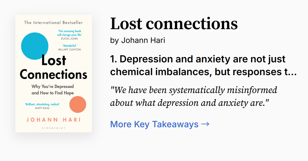 Lost Connections | Summary, Audio, Quotes, FAQ