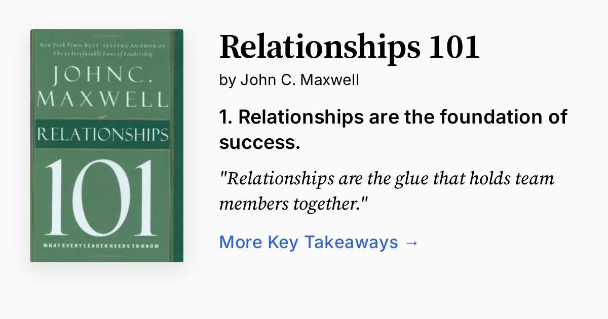 Relationships 101 | Summary, Audio, Quotes