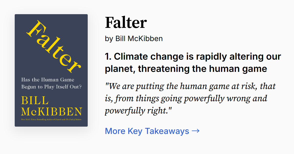 Falter by Bill McKibben | Summary, Audio, Quotes, FAQ
