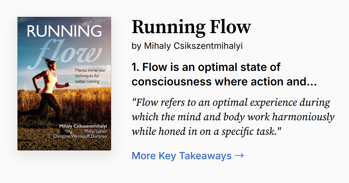 Running Flow by Mihály Csíkszentmihályi | Summary, Audio, Quotes, FAQ